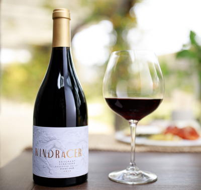 Single bottle of 2018 WindRacer Skycrest Pinot Noir - Beauty Shot