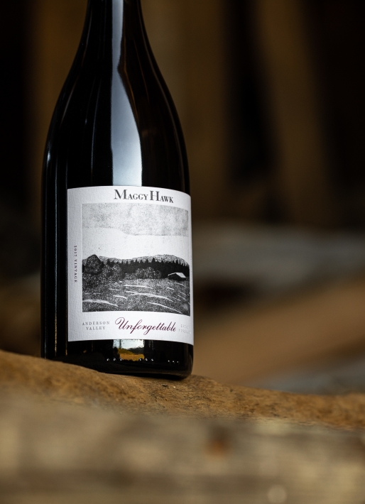 Single bottle of red wine