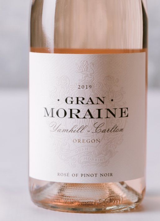 Label shot of 2019 Gran Moraine Rose