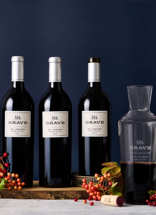 Mt. Brave Wines against a bard background